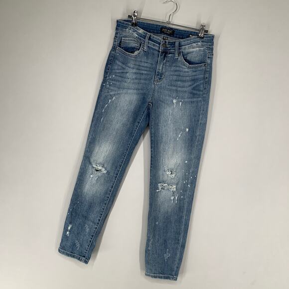 Judy Blue Women Jeans 9 / 29 Blue Denim Slim Fit Stretch Distressed 26.5" - Picture 2 of 13